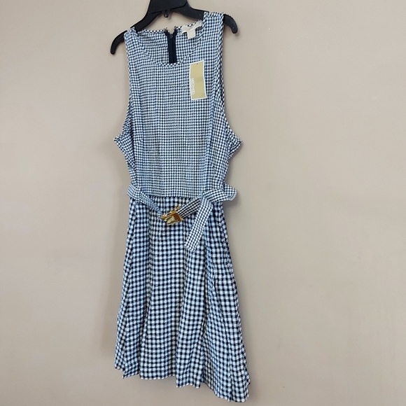 Michael Kors Belted Gingham Check Summer Dress With Belt - Picture 4 of 9